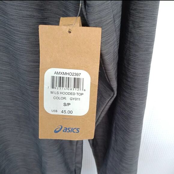 Asics Hooded Jersey Pull Over Men's Size S Soft Lightweight Heathered Grey - Picture 9 of 12